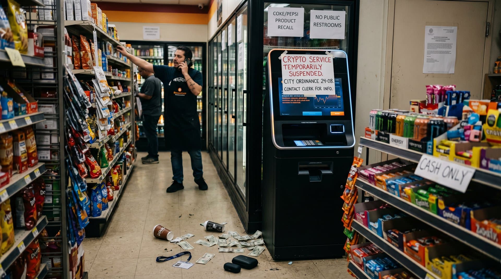Crypto kiosk banned in store with Bitcoin at $77,739 USD and Fear & Greed at 31
