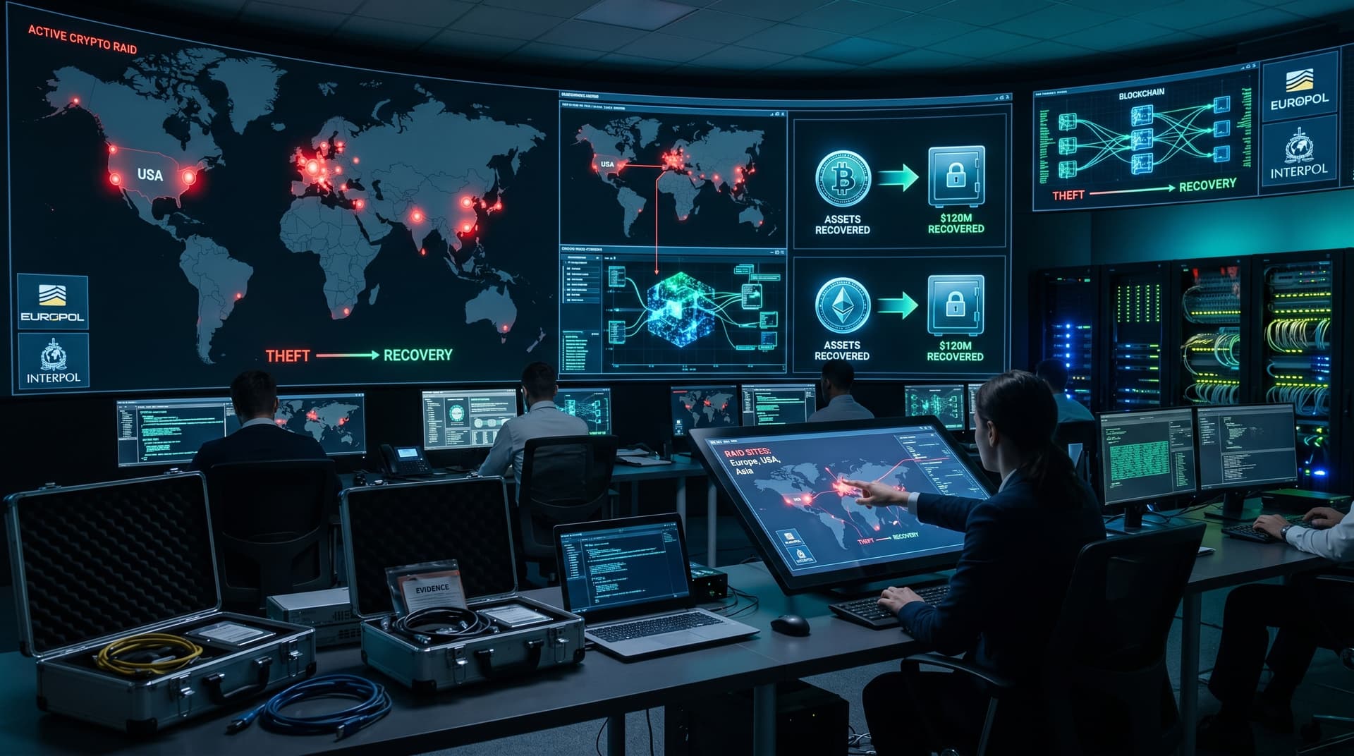 Global Crypto Theft Operation Recovers $120M and Arrests 45 Suspects